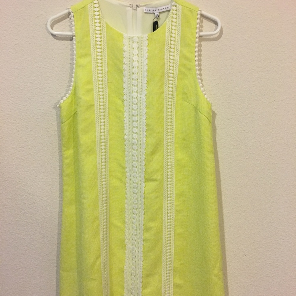 English Factory Yellow Shift Dress